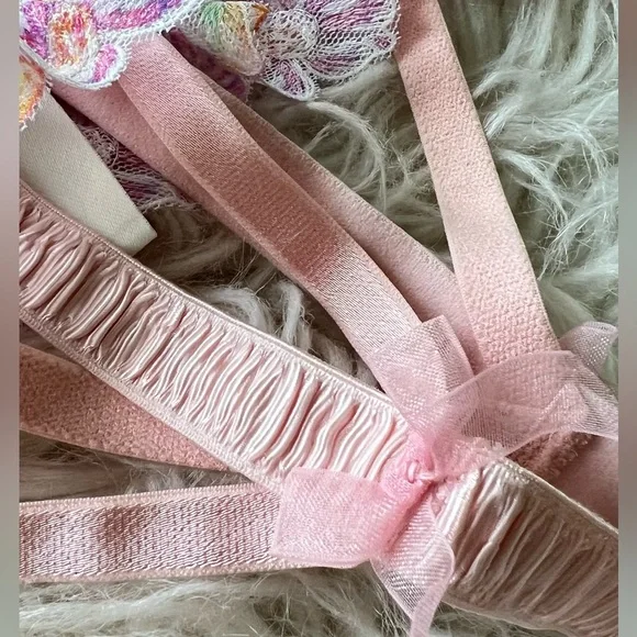 For Love and Lemons Pink Floral April Bloom Garter Belt - Picture 7 of 9